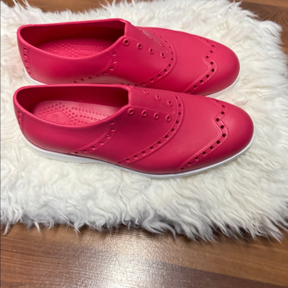 BIION Women's Oxford Bright Spikeless Golf Shoe - Hot Pink/White